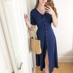 Stunning Vintage Parisian Button Down Midi Dress